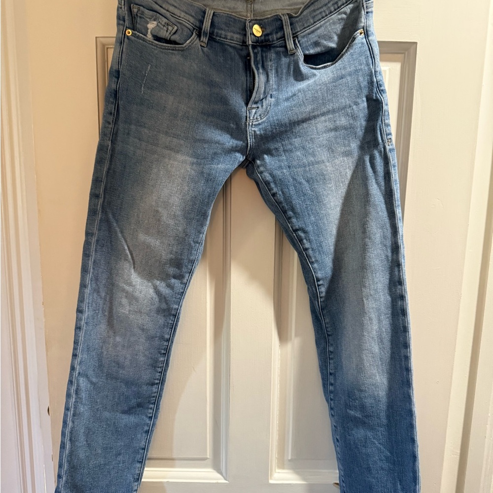 Frame Denim Classic Blue Straight Leg Jeans